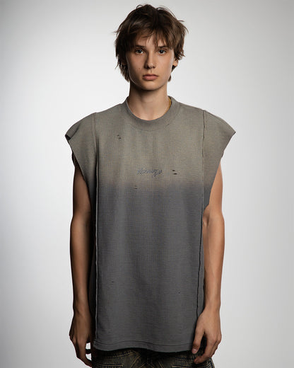 "DANGEROUS ELEMENTS" FADE SLEEVELESS TANK ( SANDSTORM)
