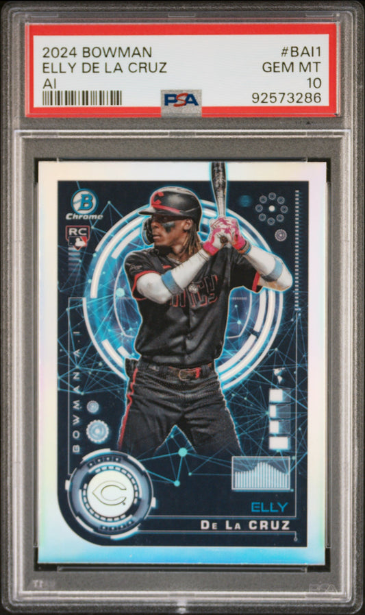 Graded 2024 Topps Bowman Elly De La Cruz #BAI1 AI Rookie RC Baseball Card PSA 10 Gem Mint