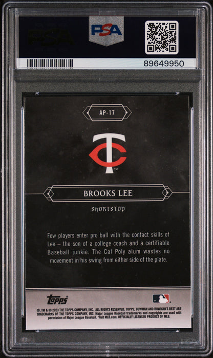 Graded 2023 Topps Bowmans Best Brooks Lee #AP17 Astral Projections Rookie RC Baseball Card PSA 10 Gem Mint