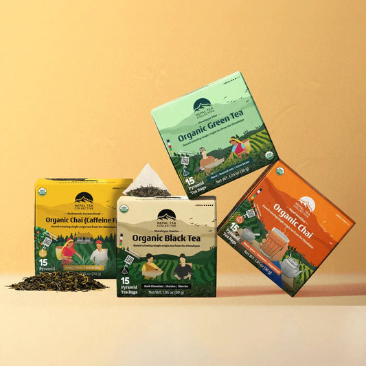 Tea Bags - Bundle of 4 [Black Tea, Green Tea, Chai & Herbal Blend]