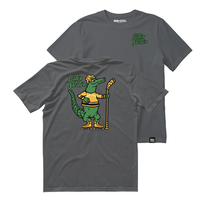 Later Skater Alligator Hockey T-Shirt