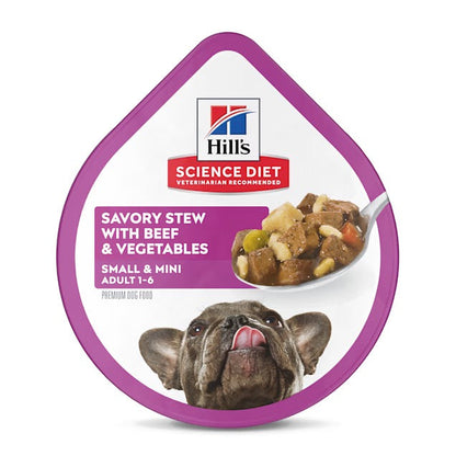 Hill's Science Diet Adult Small & Mini Canned Dog Food, Savory Stew Beef & Vegetables (3.5oz)