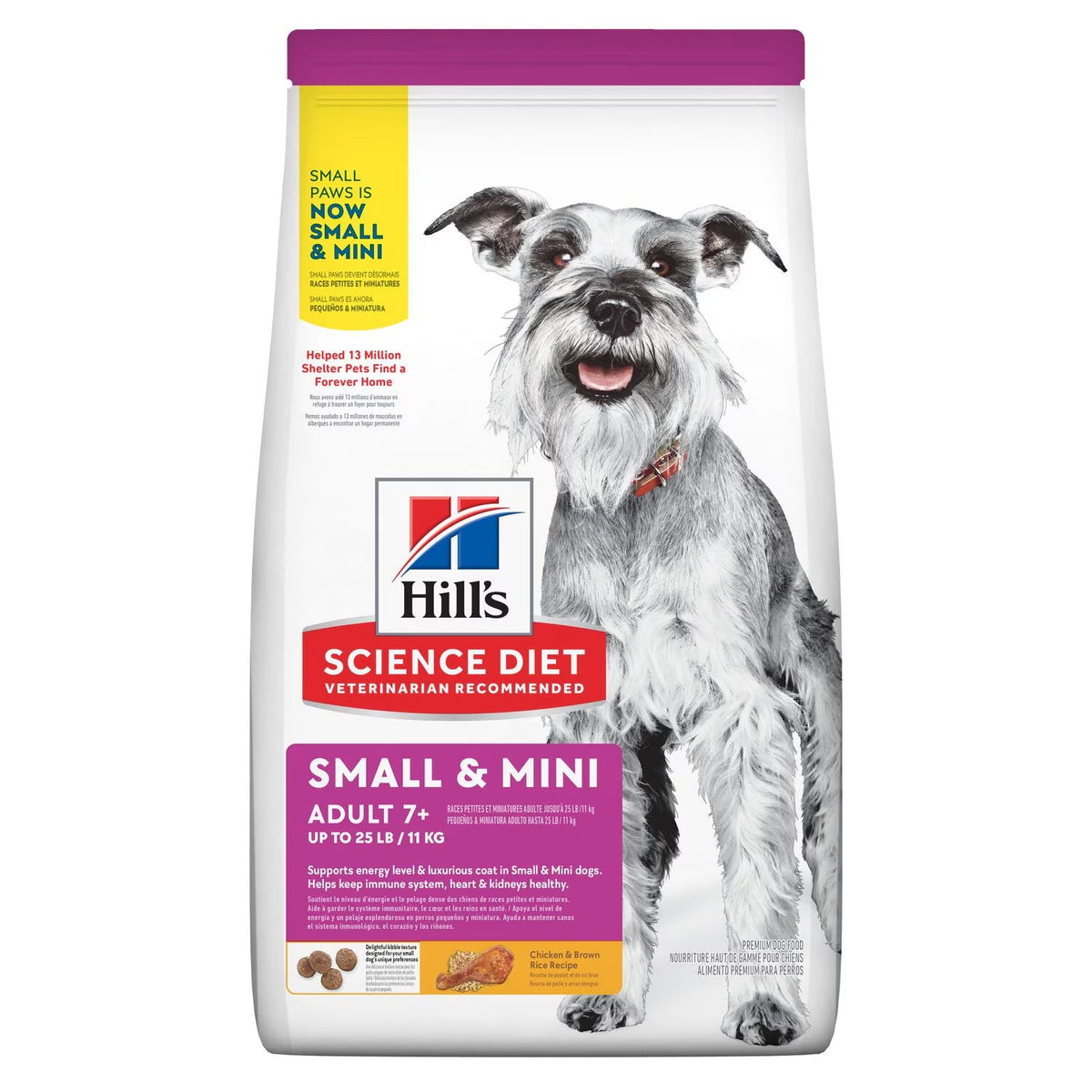 Hill's Science Diet Senior 7+ Small & Mini Chicken Meal, Barley & Brown Rice Recipe Dry Dog Food (4.5lb)