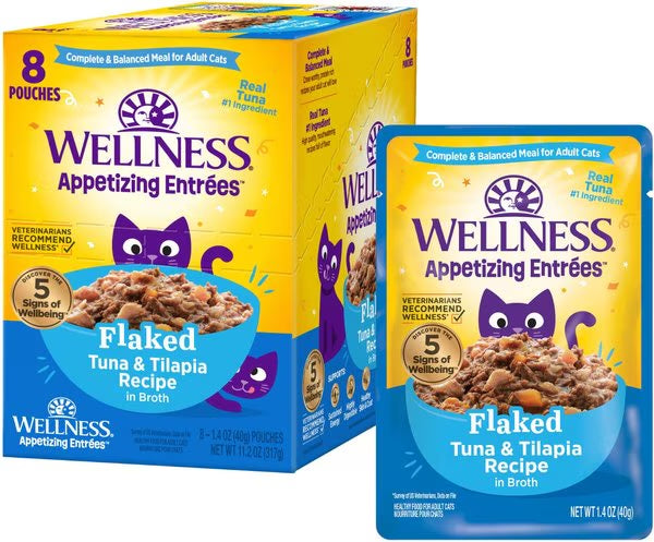 Wellness Appetizing Entrees Flaked Tuna & Tilapia Cat (1.4oz)