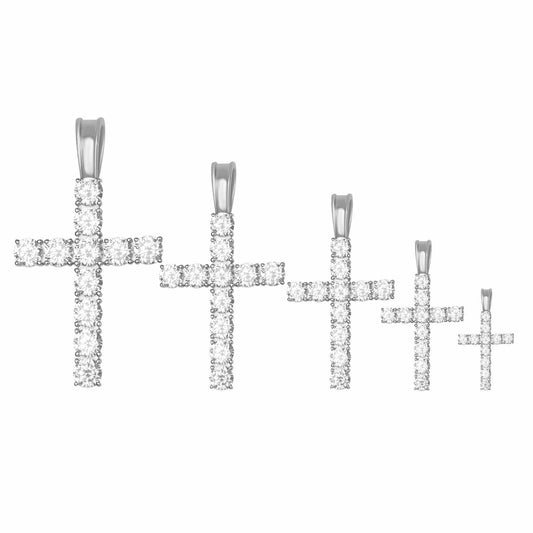 Tennis Cross Pendant 925 Sterling Silver