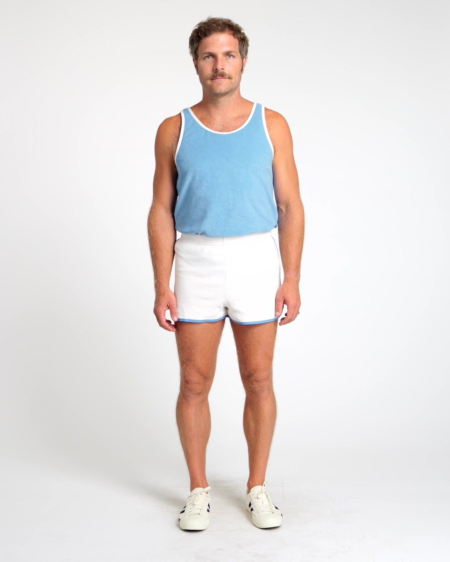 Men's Terry Tank (Blue Poppy/Cream)