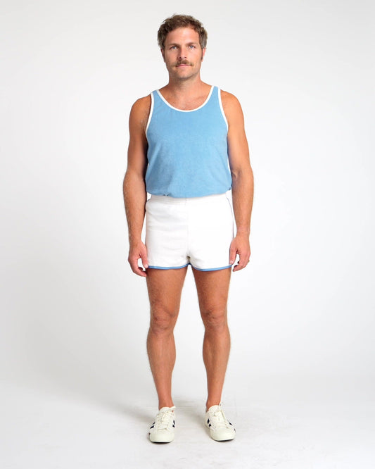 Men's Terry Tank (Blue Poppy/Cream)