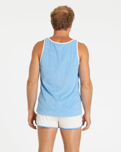 Men's Terry Tank (Blue Poppy/Cream)