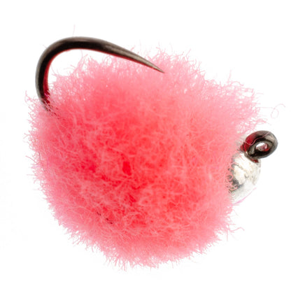 3 Pack Tungsten Bead Tactical Euro Hot Pink Jig Egg Barbless Czech Nymph Fly - Size 16
