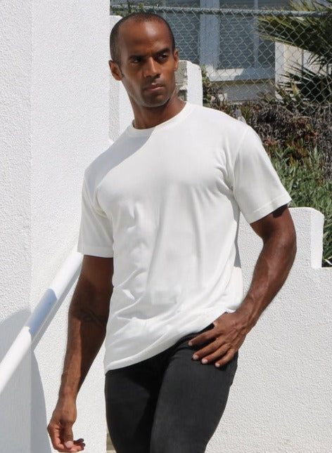 Custom Printed Men's Bamboo Viscose/Organic Cotton Short Sleeve T-Shirt