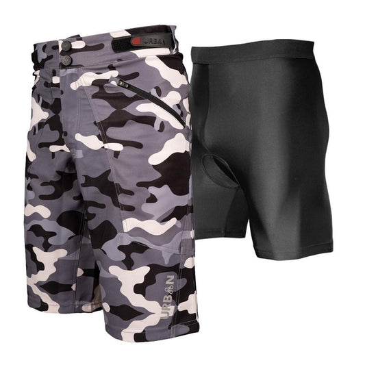 Youth MTB Shorts with Padded Undershorts | Shredder Kid's Camo Mountain Bike Shorts