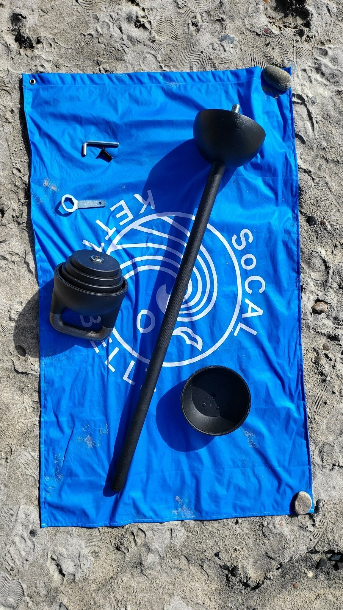 12–32 kg (26–71 lb) Adjustable Kettlebell/Mace System – Powder-Coated Cast-Iron – Black | SoCal Kettlebellz