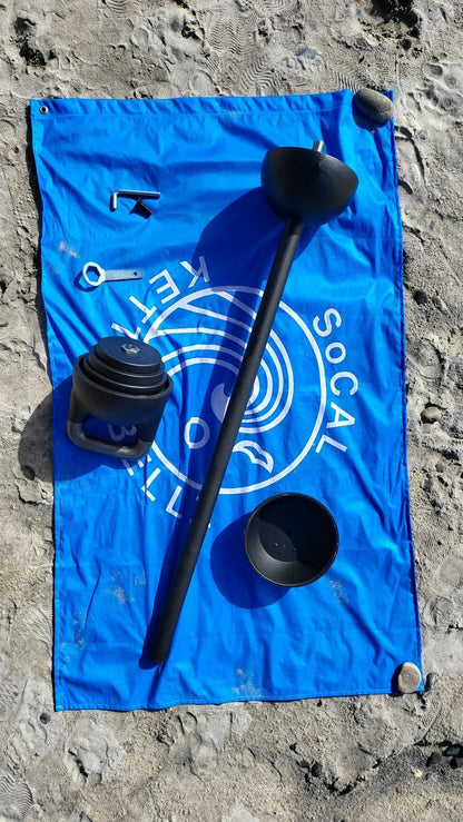 12–32 kg (26–71 lb) Adjustable Kettlebell/Mace System – Powder-Coated Cast-Iron – Black | SoCal Kettlebellz