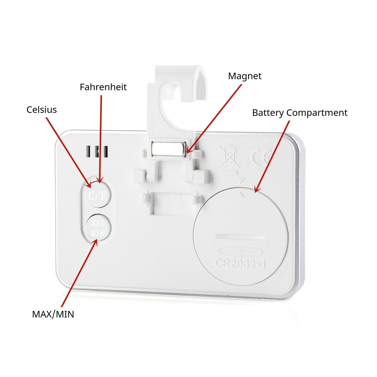Multi-Mount Digital Hook & Magnet Thermometer
