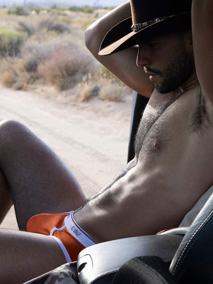 Throwback Fly Front Brief Basketball Orange