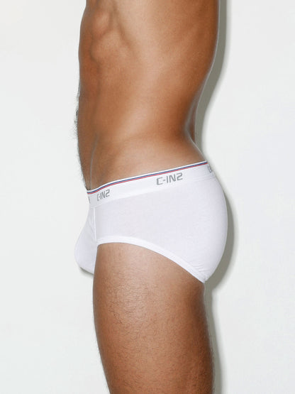Throwback Fly Front Brief White