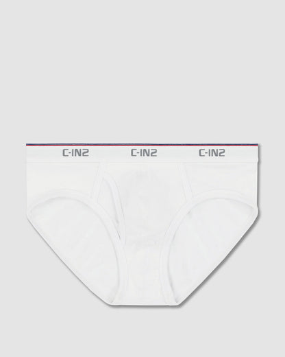 Throwback Fly Front Brief White