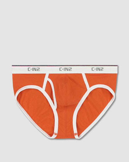 Throwback Fly Front Brief Basketball Orange