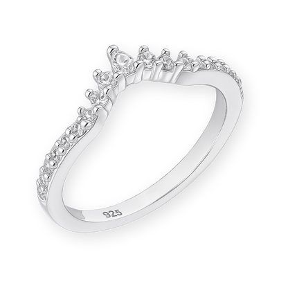 Curved Tear Drop 925 Sterling Silver Moissanite Stacking Women Wedding Band