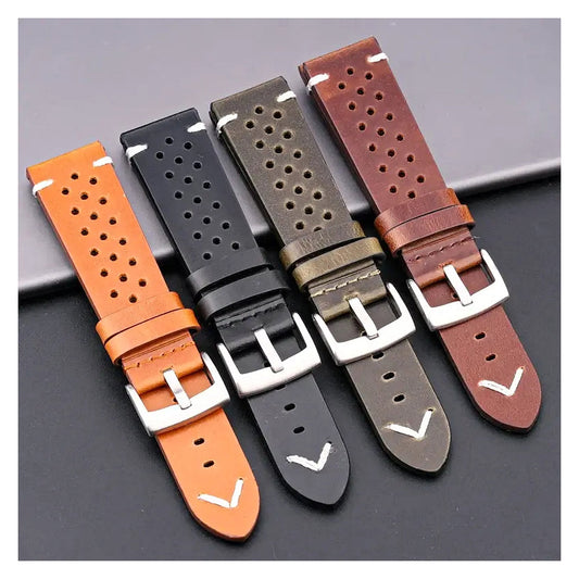TicWatch Pro 5, Pro 3 & E3 Perforated Leather Band with V Stitch