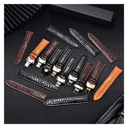 TicWatch Pro 5, Pro 3 & E3 Crocodile-Pattern Leather Clasp Band