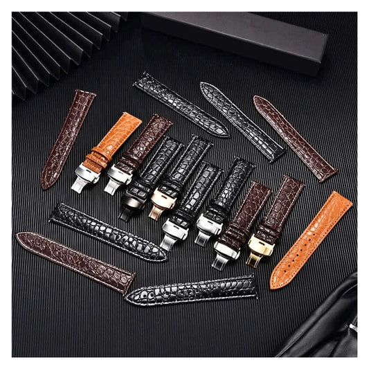 TicWatch Pro 5, Pro 3 & E3 Crocodile-Pattern Leather Clasp Band