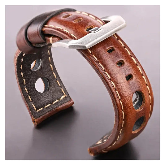TicWatch Pro 5, Pro 3 & E3 Three-Hole Leather Rally Band