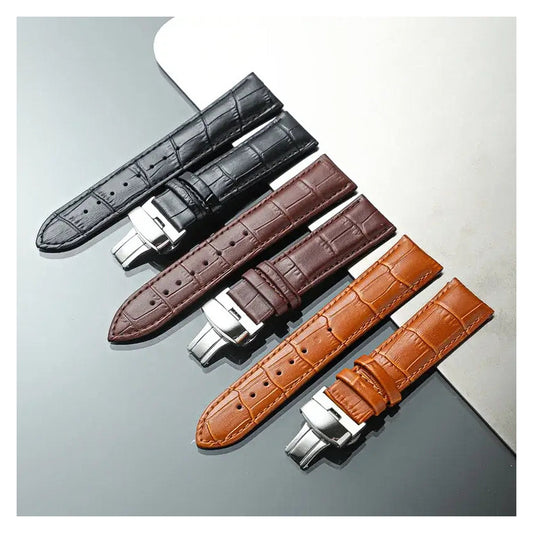 TicWatch Pro 5, Pro 3 & E3 Crocodile-Pattern Leather Butterfly Band