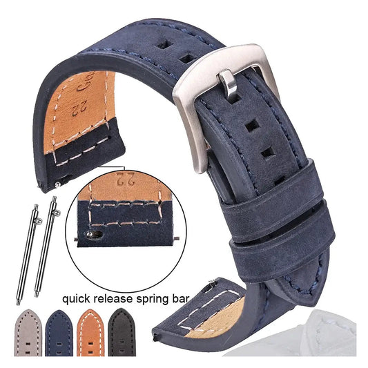 TicWatch Pro 5, Pro 3 & E3 Leather Band with Square Adjustment Holes