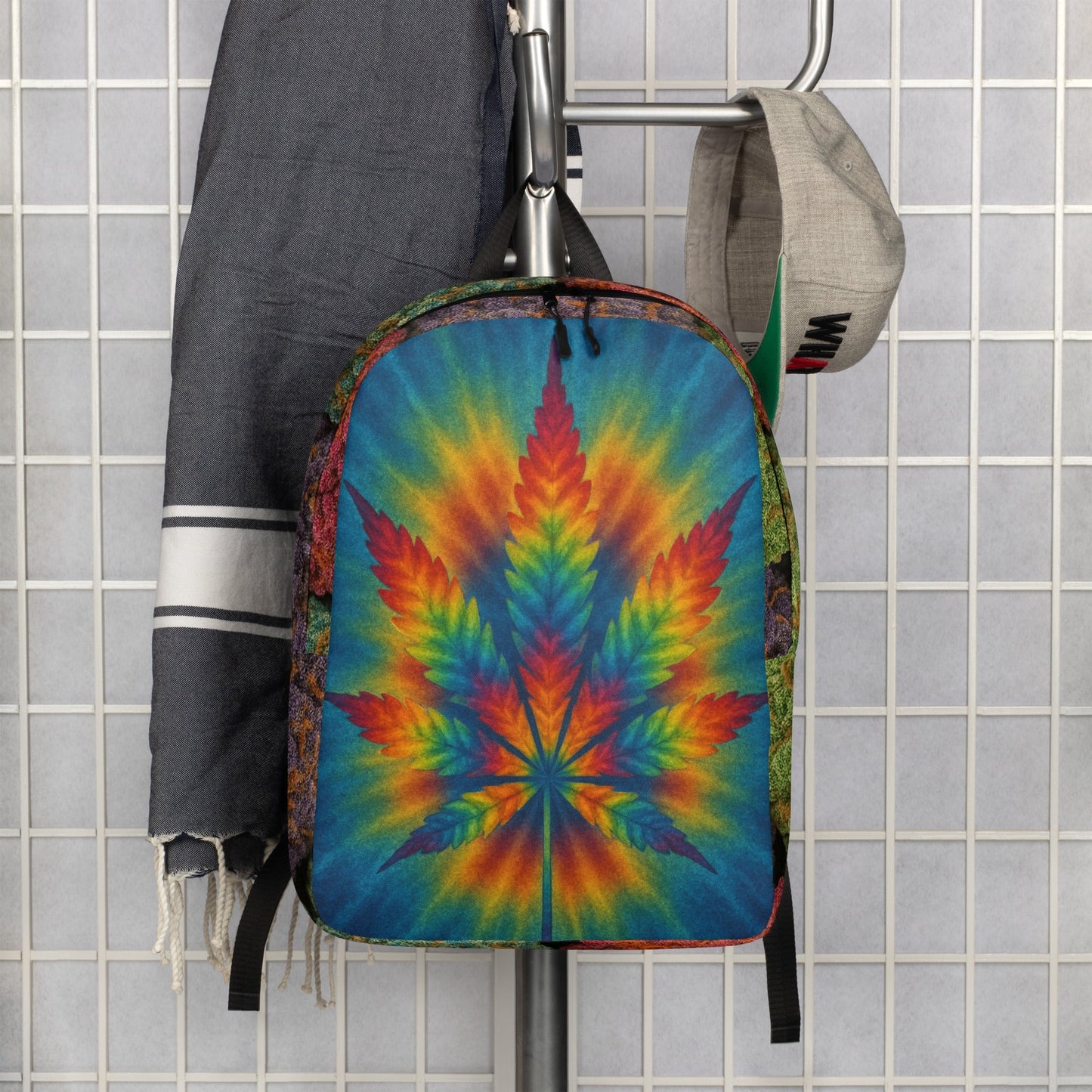 Tie-dye pot leaf Minimalist Backpack