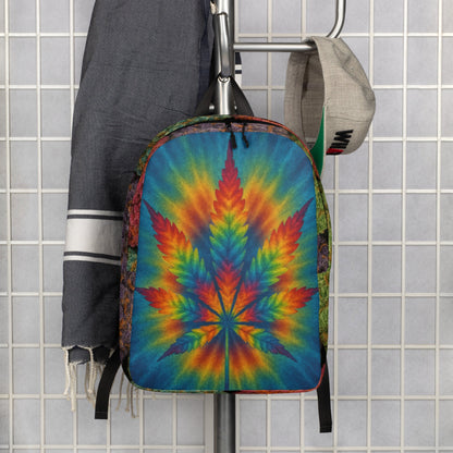 Tie-dye pot leaf Minimalist Backpack