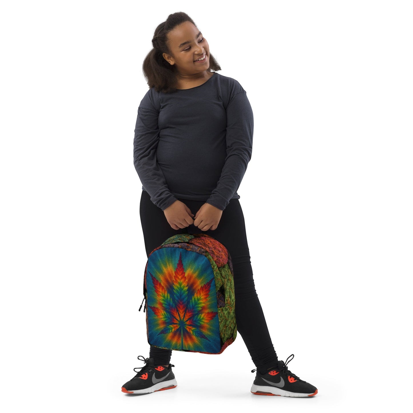 Tie-dye pot leaf Minimalist Backpack