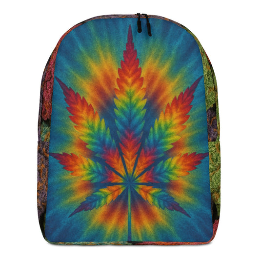 Tie-dye pot leaf Minimalist Backpack