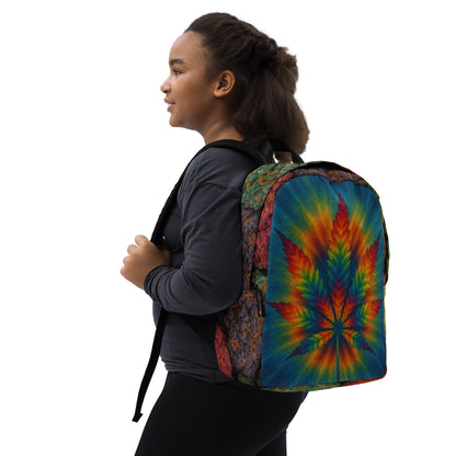 Tie-dye pot leaf Minimalist Backpack