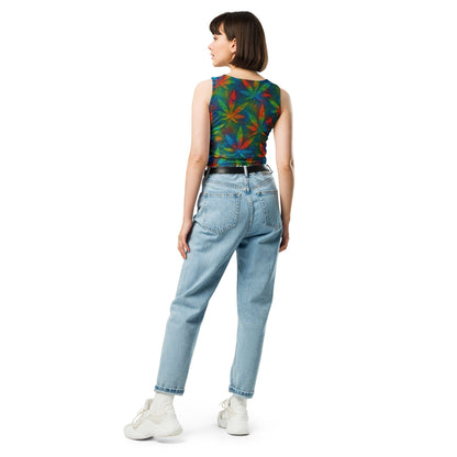 Tie-dye Weed Crop Top