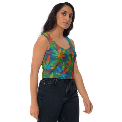 Tie-dye Weed Crop Top