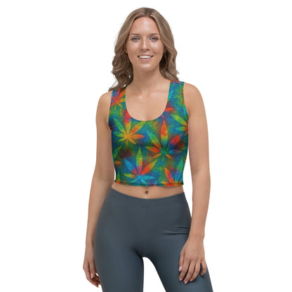 Tie-dye Weed Crop Top