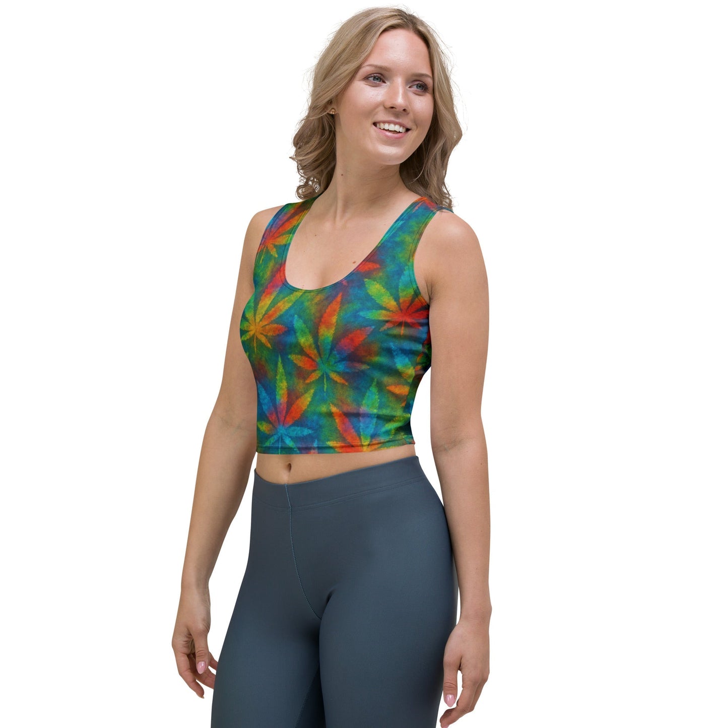 Tie-dye Weed Crop Top