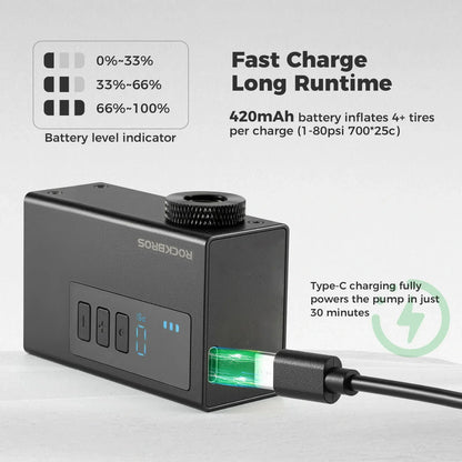 AS240 PRO Mini Electric Bike Pump with Gauge Max 120PSI
