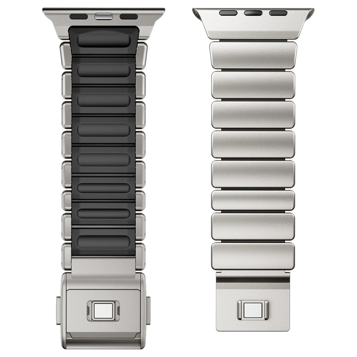 Premium Stainless Steel and Titanium Apple Watch Band | Soft Silicone Lining