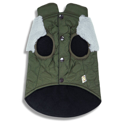 Touchdog 'Furrost-Bite' Fur and Fleece Designer Fashion Dog Jacket