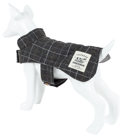 Touchdog ® 2-In-1 Windowpane Plaid Dog Jacket and Matching Reversible Dog Mat