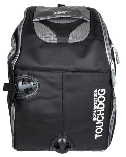 Touchdog ® 'Wuffle Duffle' 2-in-1 Wheeled Backpack Sporty Pet Carrier