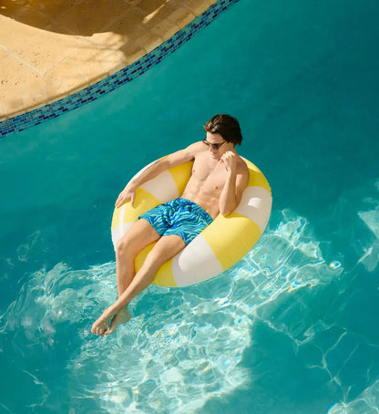 Tropical Swirl, Ocean and Palm Hybrid Short, Compression Lined Swim and Resort Trunk
