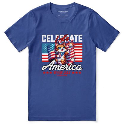 Celebrate 4th July Cat T-Shirt
