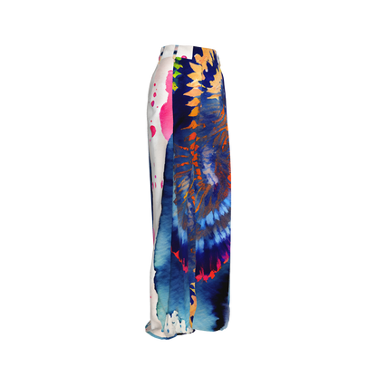 Shibori Cosmic Galaxy Pleated Twill Trouser Pants