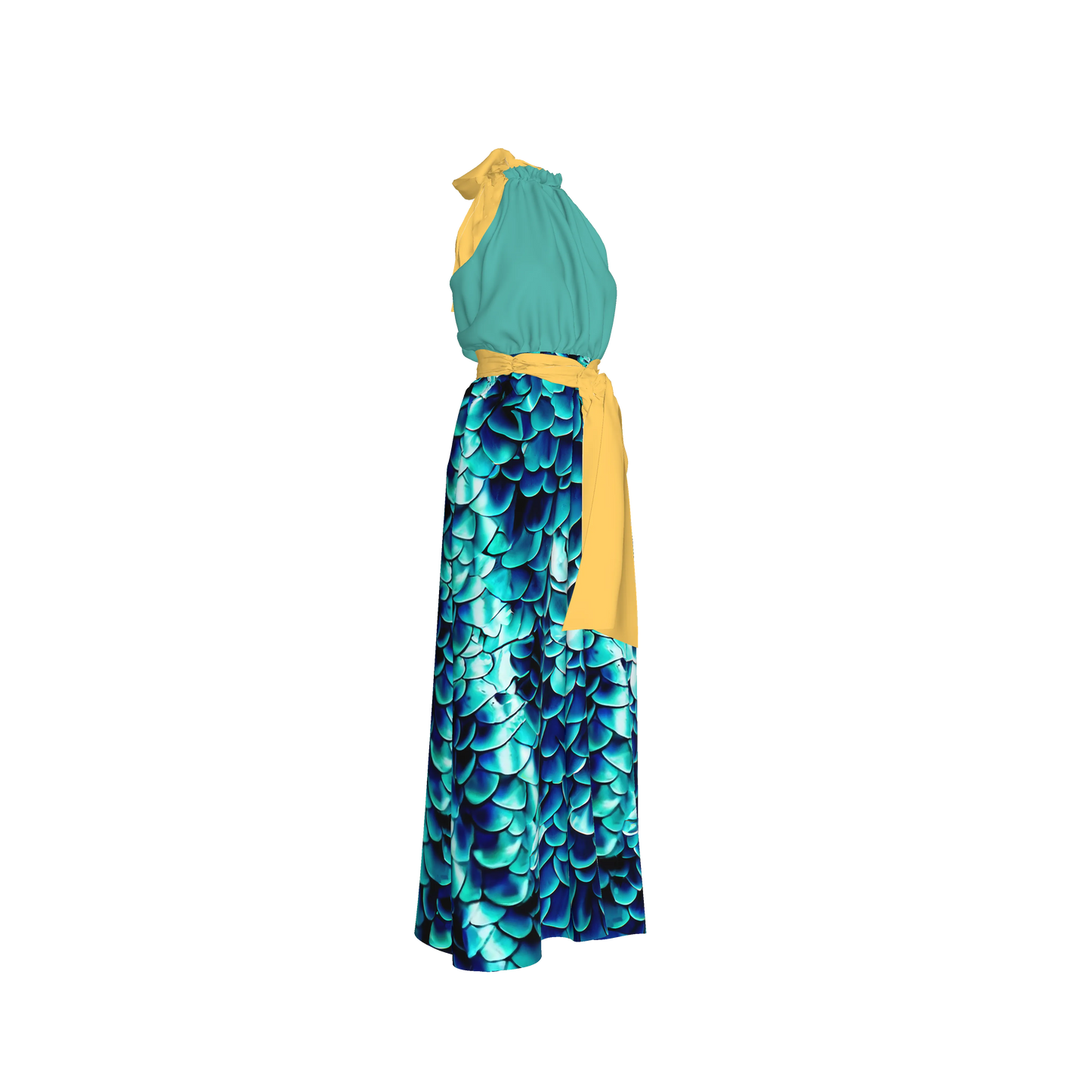 Sea Baby Backless Womens Halter Maxi Dress