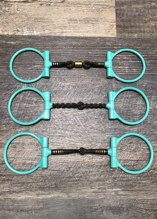Turquoise Sweet Iron Dee Snaffle Bits w/Copper Inlay
