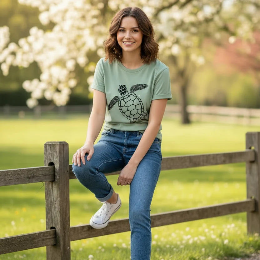 Turtle Graphic Slim T-Shirt