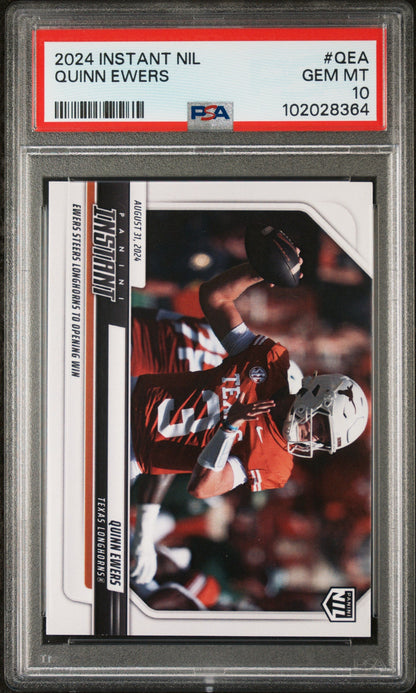 Graded 2024 Panini Instant NIL Quinn Ewers #QEA Rookie RC Football Card PSA 10 Gem Mint